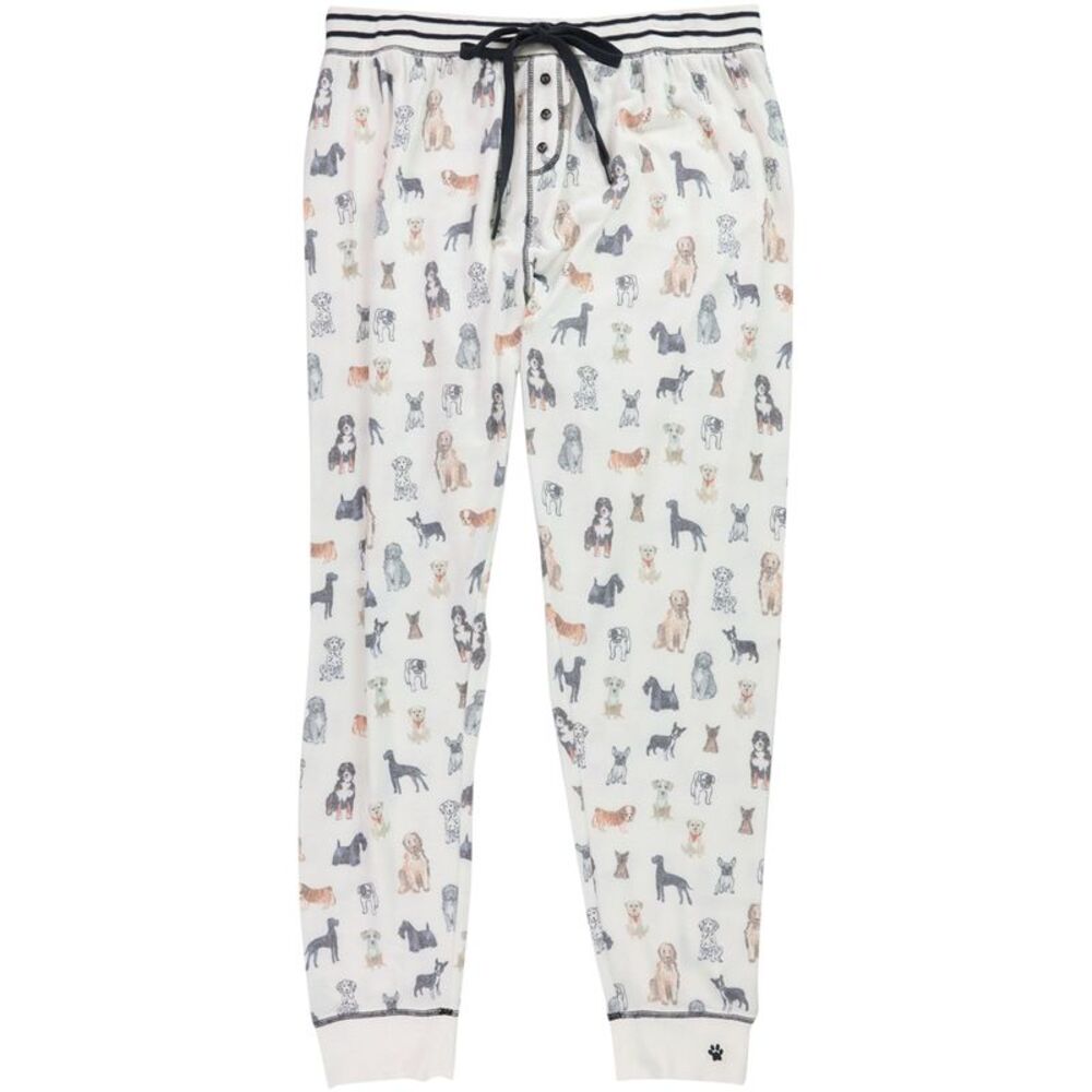 P.J. Salvage Womens Pups Pajama Jogger Pants, Off-White, Plus Size, 2X, DM